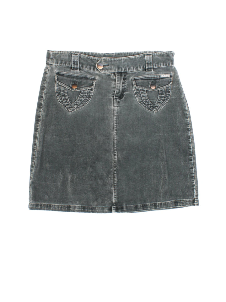 Y2K Billabong Cord Mini Skirt (Size L) - VintageFolk