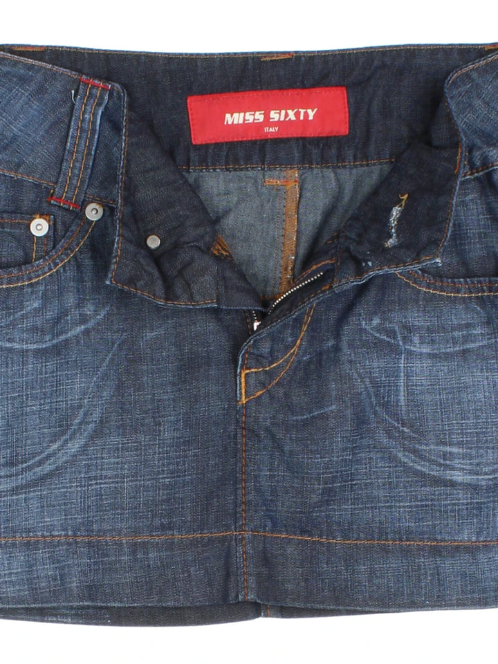 Y2K Miss Sixty Denim Mini Skirt (Size L)
