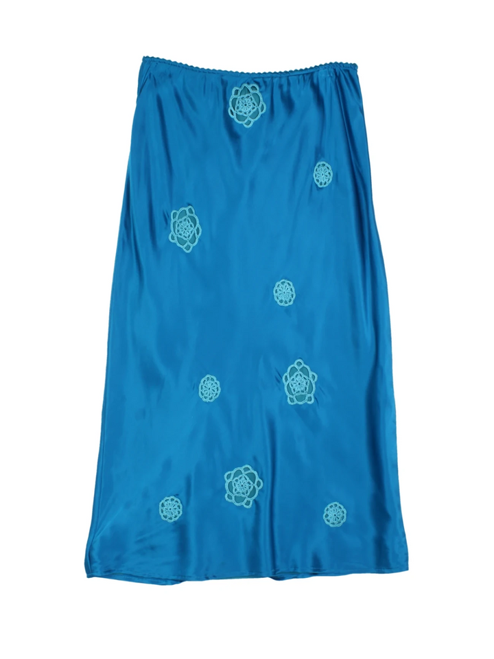 Y2K Cut Out Floral Midi Skirt (Size L)