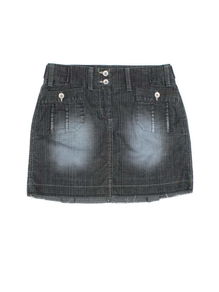 Y2K Denim Mini Skirt (Size L)