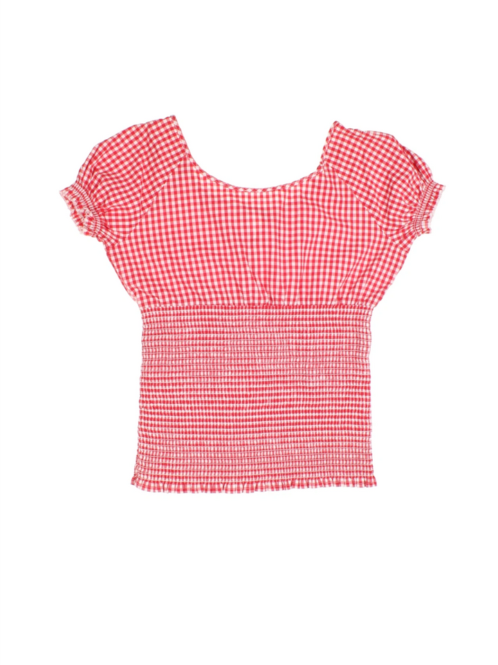 Gingham Milkmaid Top (Size S)