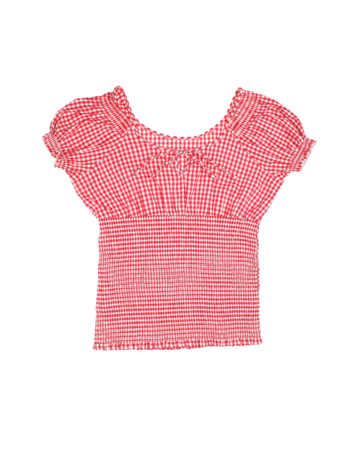 Gingham Milkmaid Top (Size S)