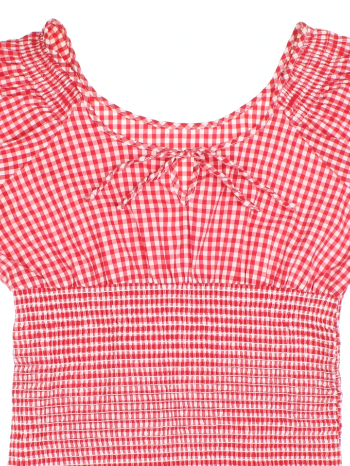 Gingham Milkmaid Top (Size S)
