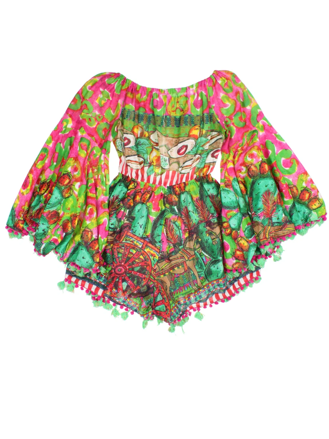 Mediterranean Off-Shoulder Playsuit (Size XS)