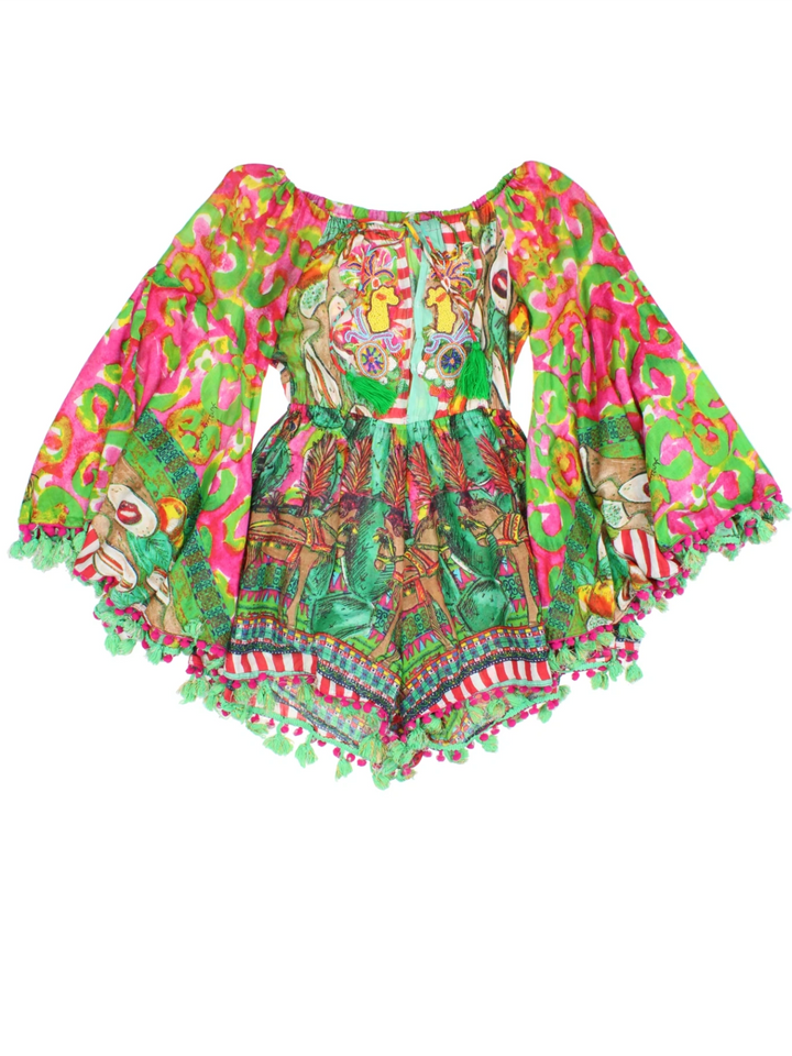 Mediterranean Off-Shoulder Playsuit (Size XS)