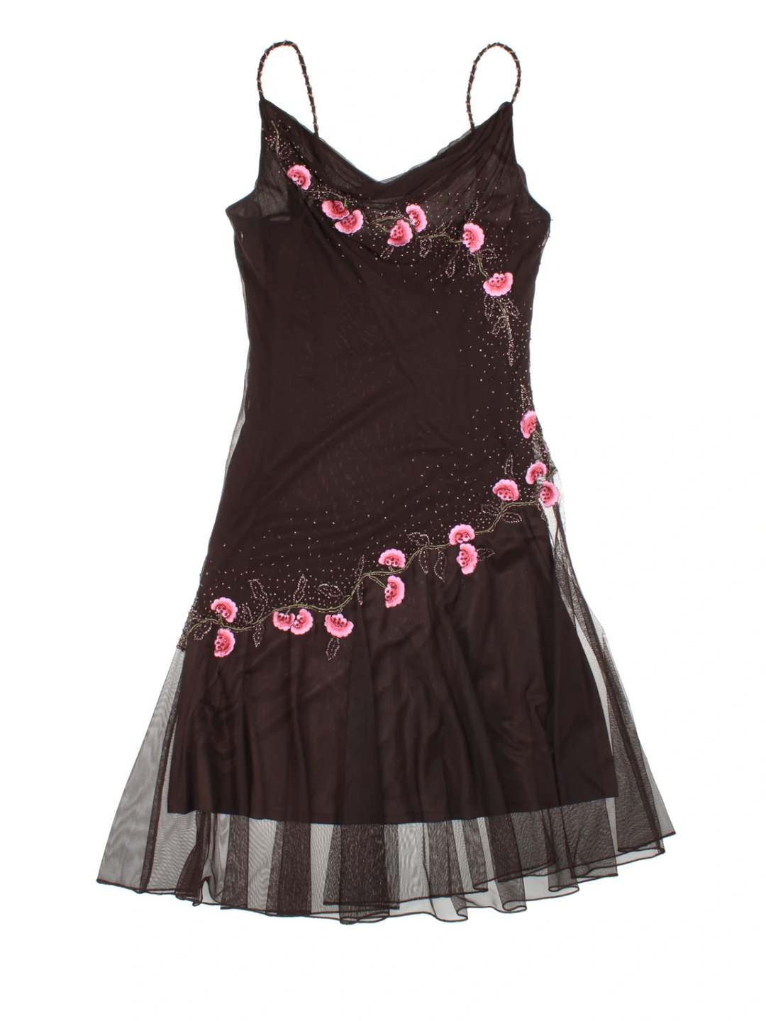 Y2K Sheer Layered Embroidered Midi Dress (Size M) VintageFolk Y2K Sheer Layered Embroidered Midi Dress (Size M) VintageFolk
