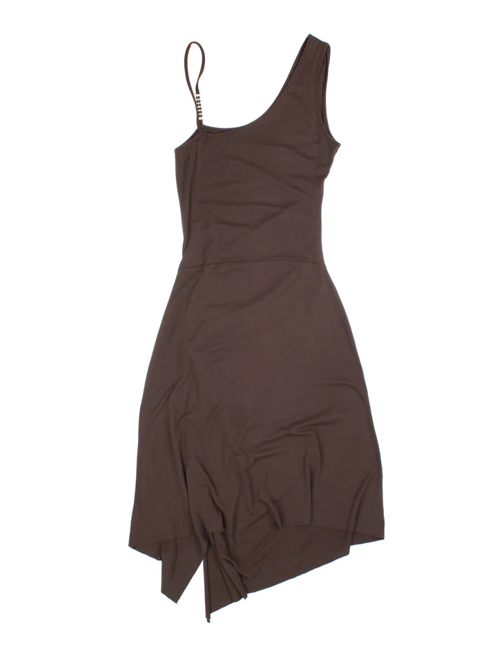 Y2K Asymmetrical Morgan Midi Dress (Size M) - VintageFolk