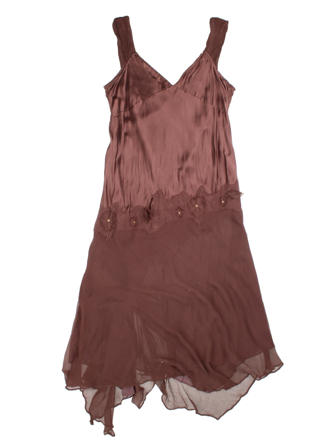 Y2K Asymmetrical Layered Midi Dress (Size M) - VintageFolk