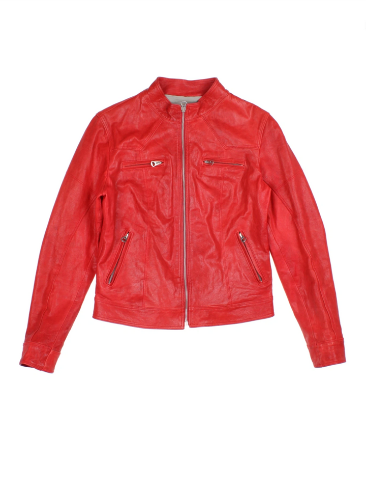 Italian Leather Biker Jacket (Size XS)