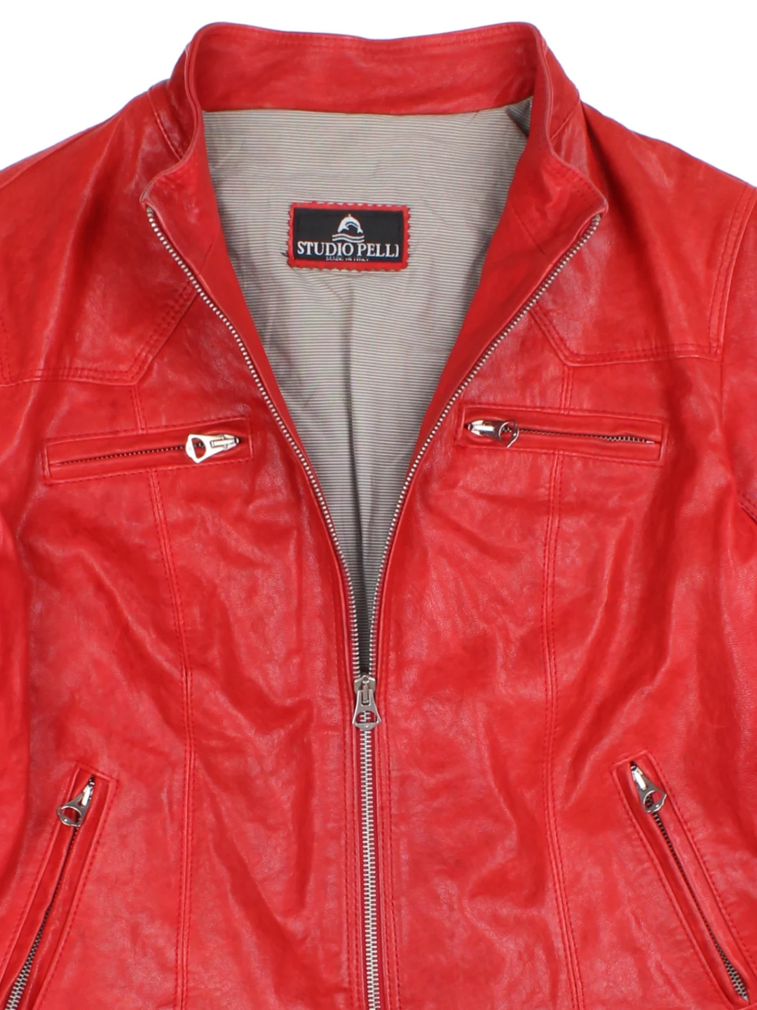 Italian Leather Biker Jacket (Size XS)