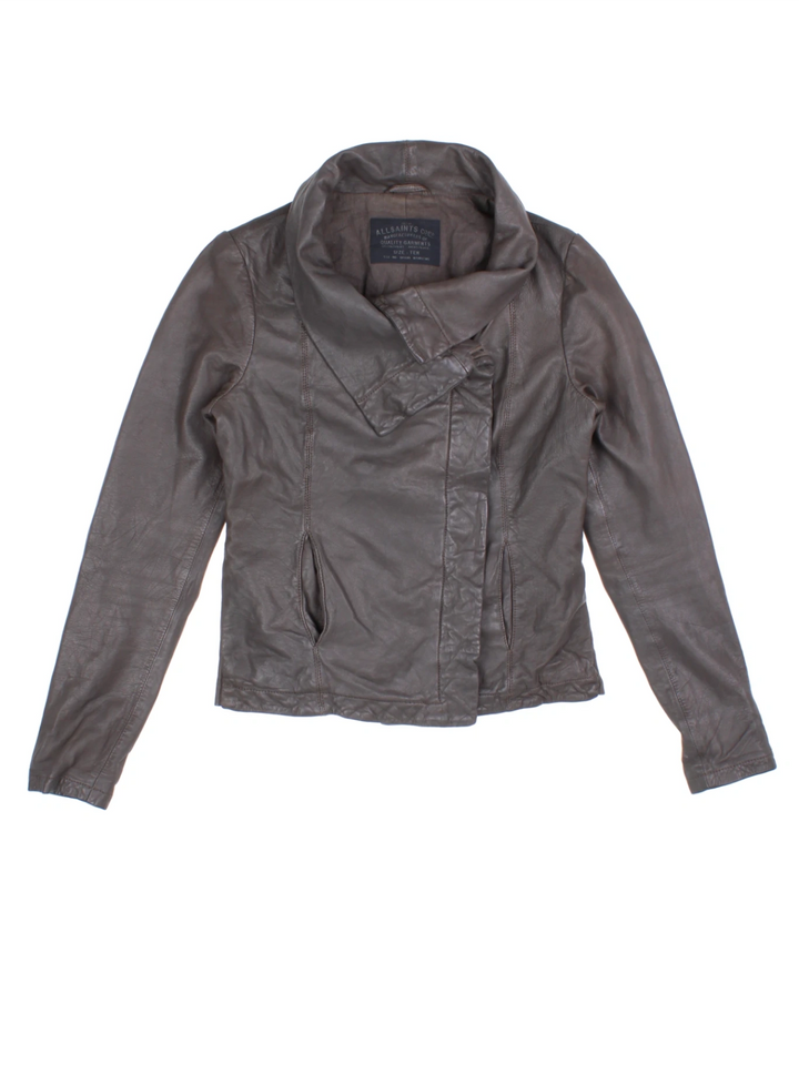 Y2K All Saints Leather Jacket (Size XS)