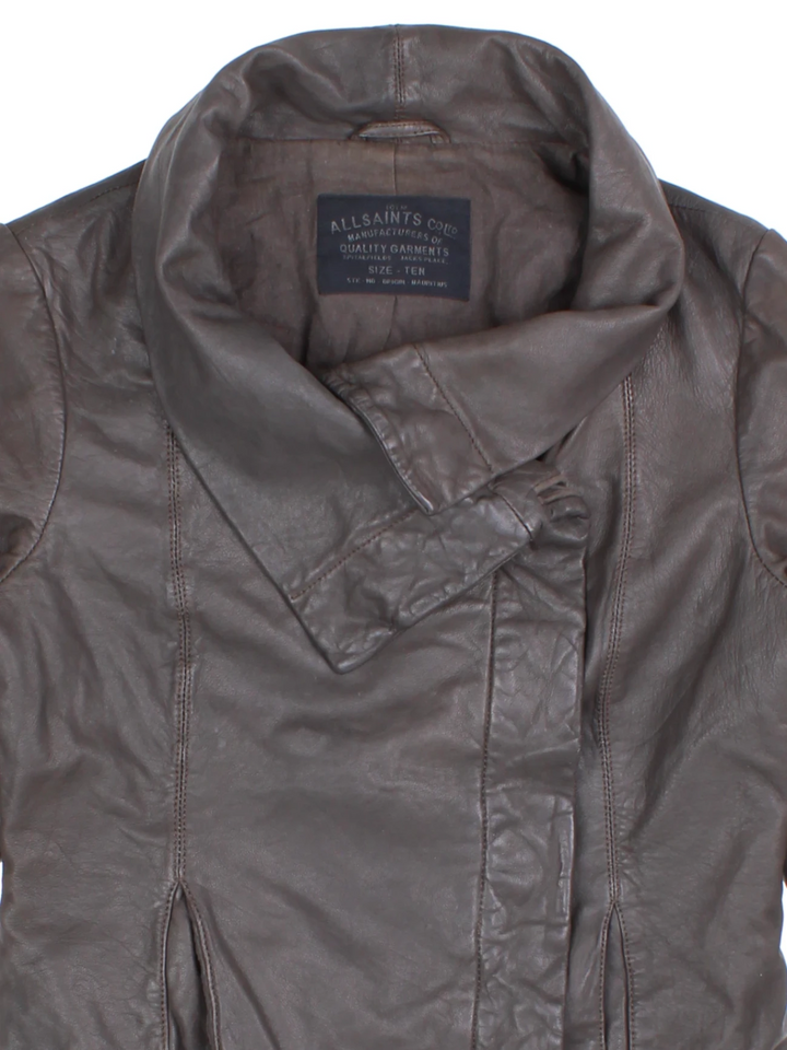 Y2K All Saints Leather Jacket (Size XS)