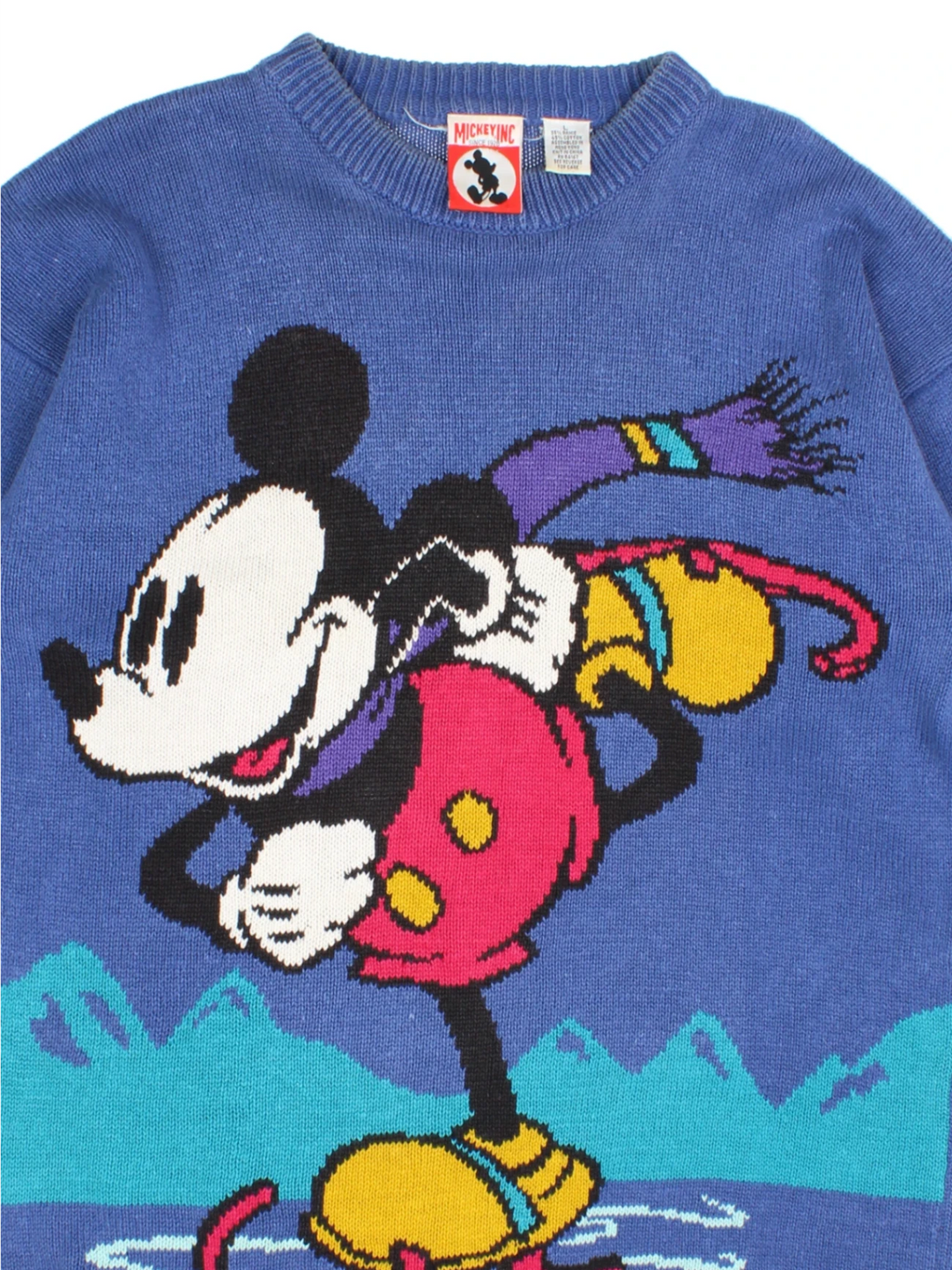 90's Mickey Mouse Skate Knit Jumper (Size M) - VintageFolk