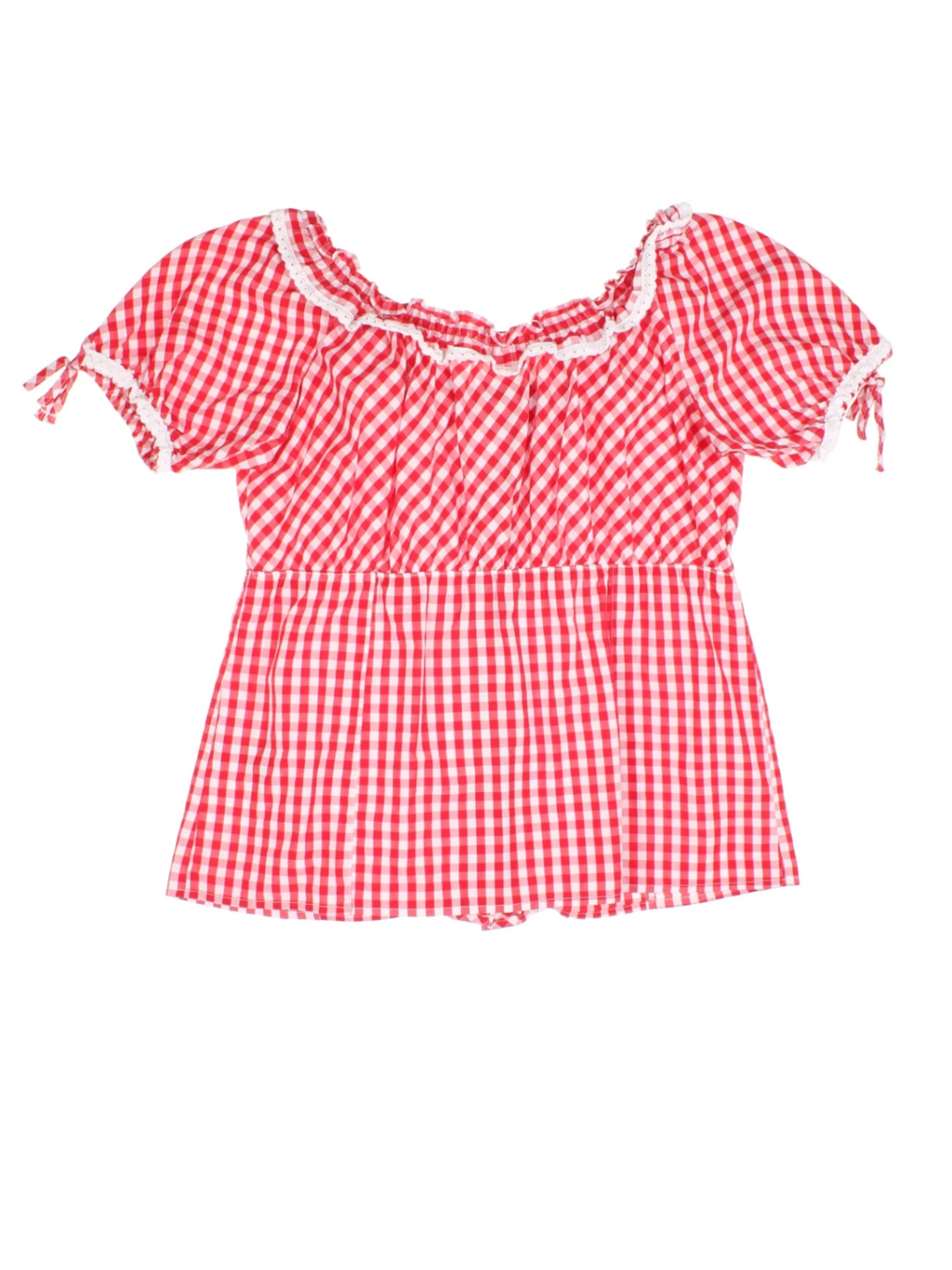 Gingham Milkmaid Top (Size L)
