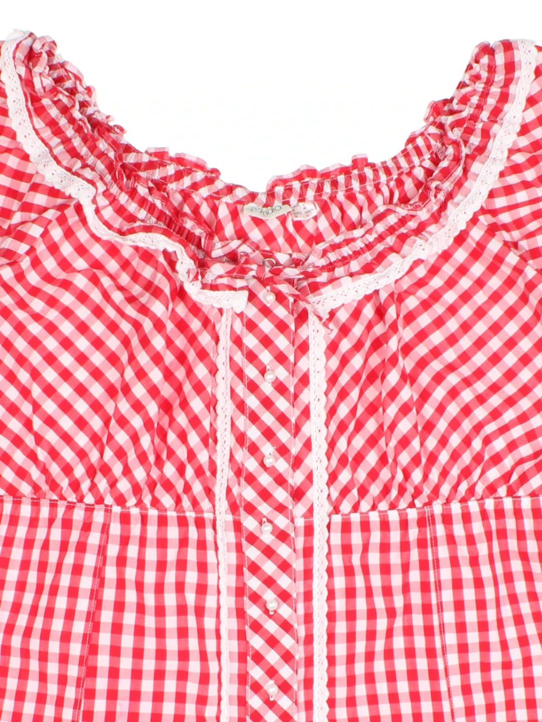 Gingham Milkmaid Top (Size L)