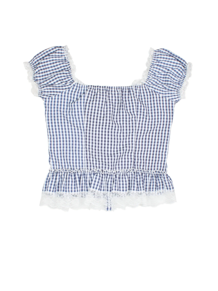 Gingham Milkmaid Top (Size M)