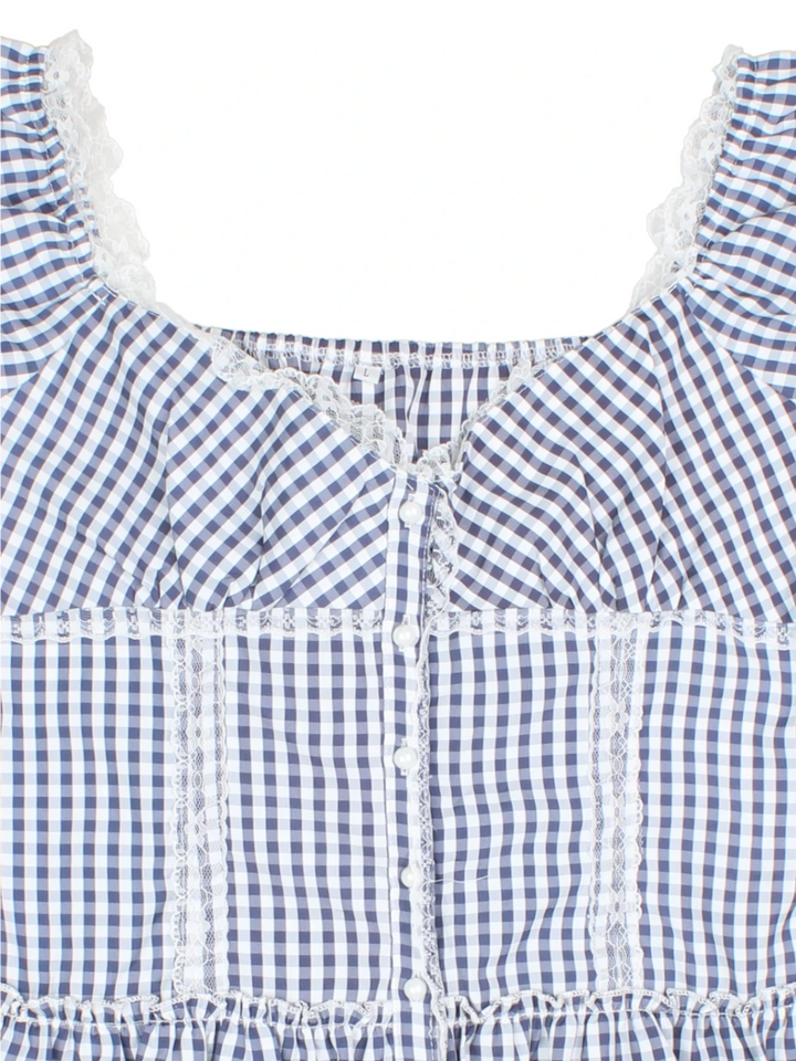 Gingham Milkmaid Top (Size M)