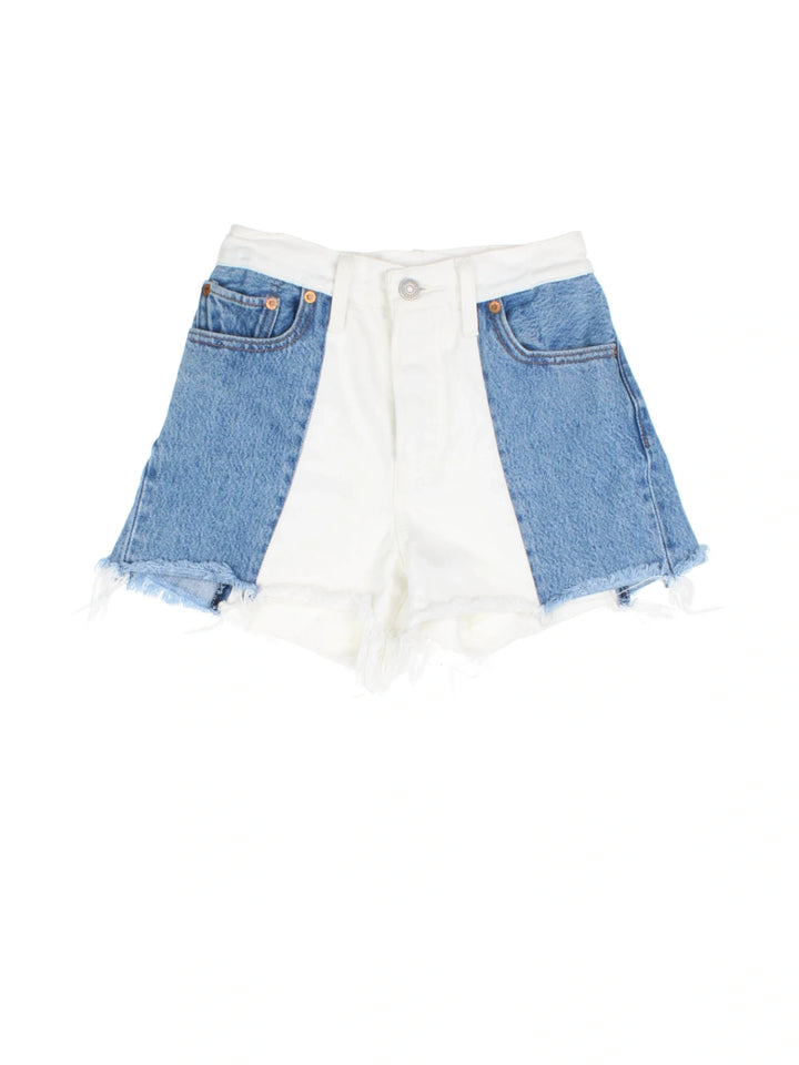 Levi's Wedgie Fit Patchwork Denim Shorts (Size XXS)