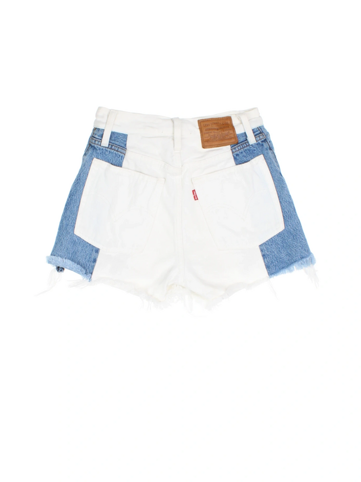 Levi's Wedgie Fit Patchwork Denim Shorts (Size XXS)