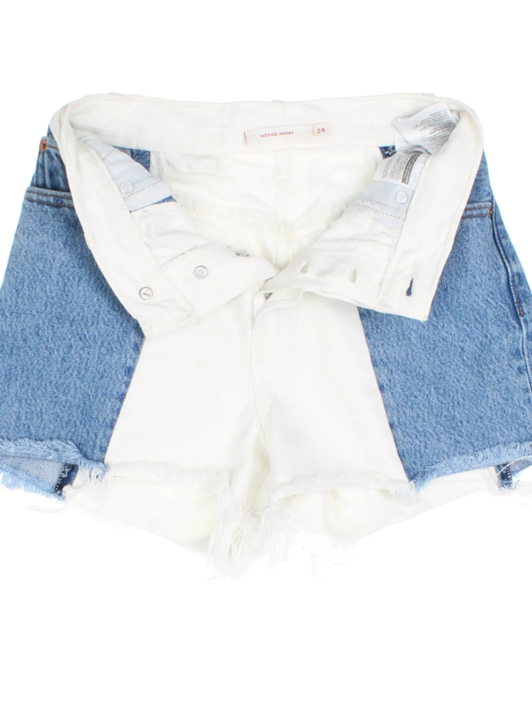 Levi's Wedgie Fit Patchwork Denim Shorts (Size XXS)
