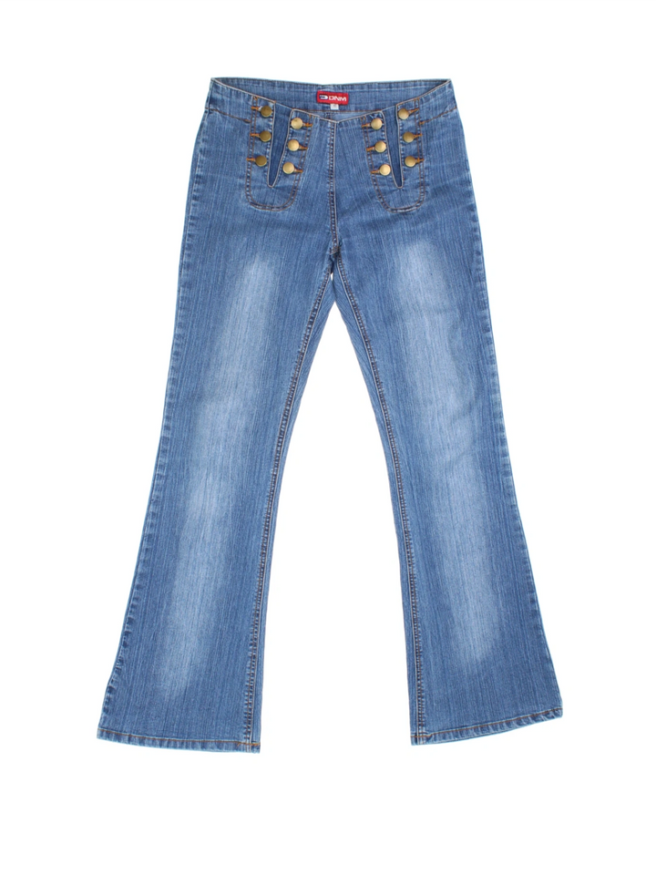 Y2K Military Inspired Flared Jeans (Size M)