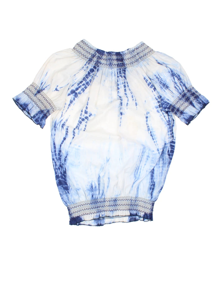 Desigual Tie Dye Smocked Blouse (Size M)