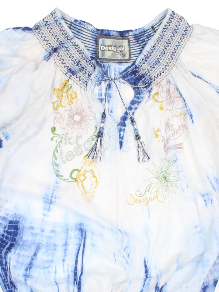 Desigual Tie Dye Smocked Blouse (Size M)