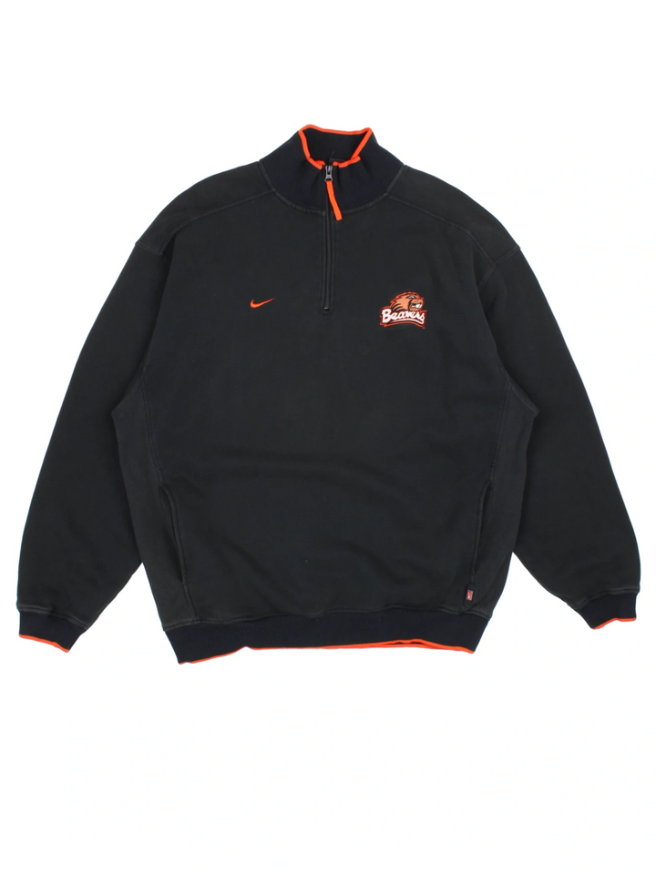 90's Nike Oregon State Beavers 1/4 Zip Sweatshirt (Size XL)