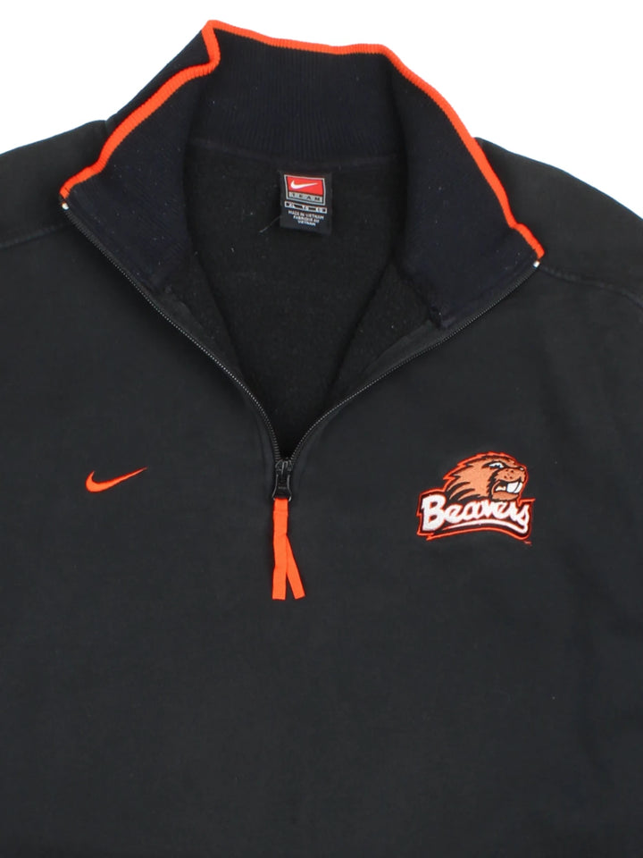 90's Nike Oregon State Beavers 1/4 Zip Sweatshirt (Size XL)