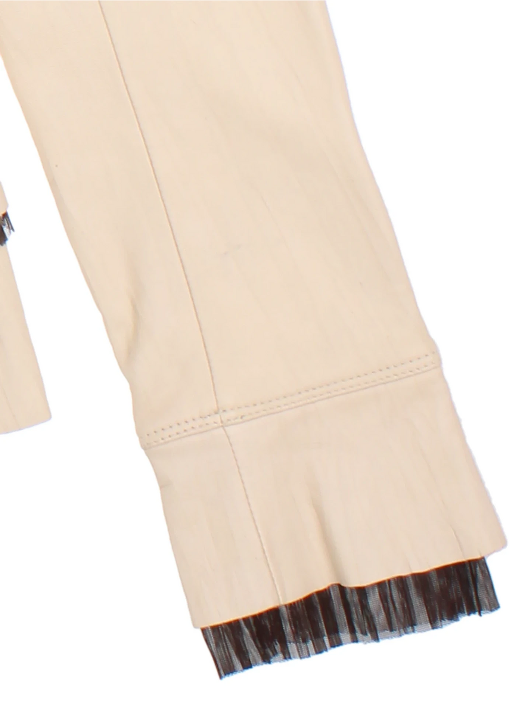 Y2K Leather Ruffle Jacket (Size XS)