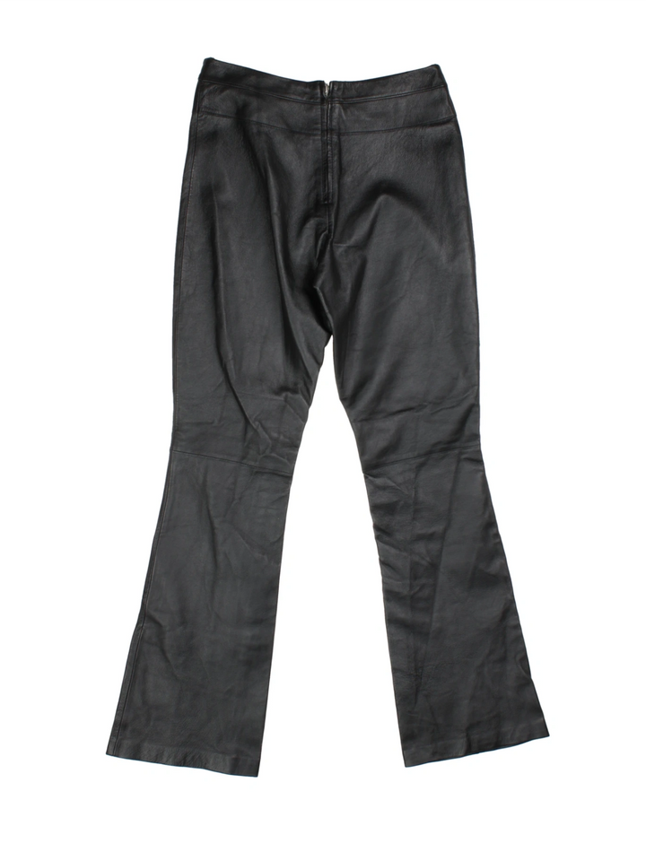 Y2K Leather Trousers (Size M) - VintageFolk