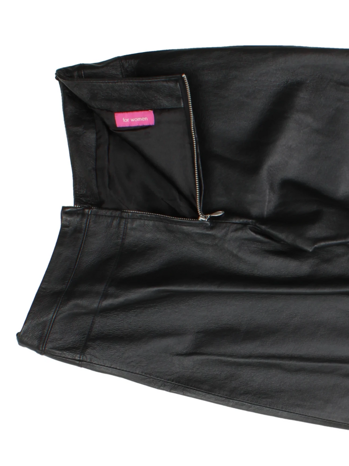 Y2K Leather Trousers (Size M) - VintageFolk