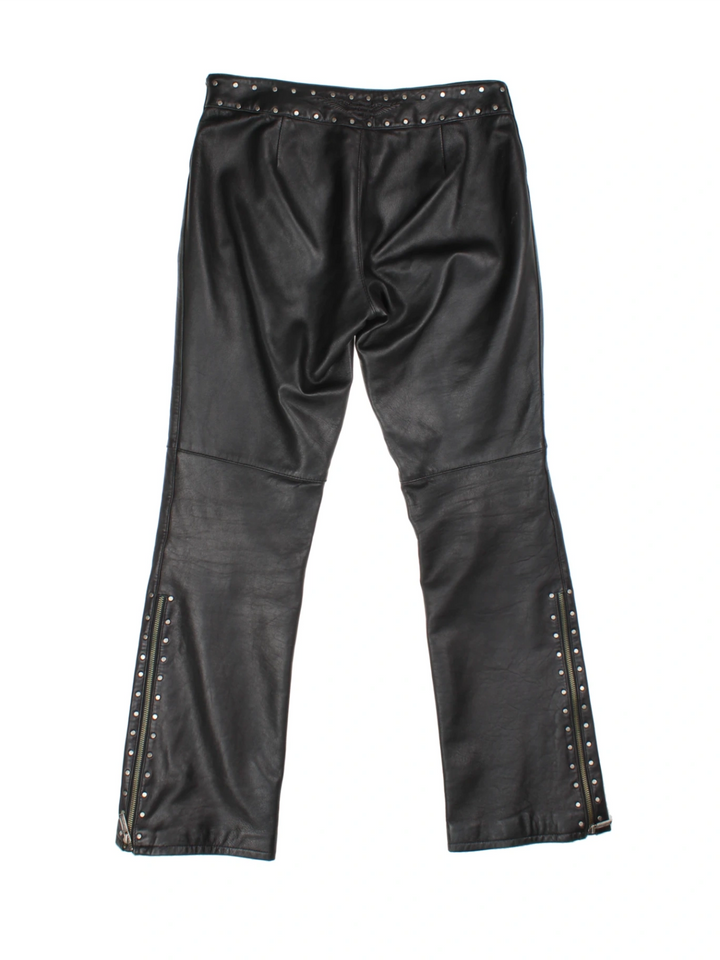 Harley-Davidson Studded Leather Trousers (Size m) - VintageFolk