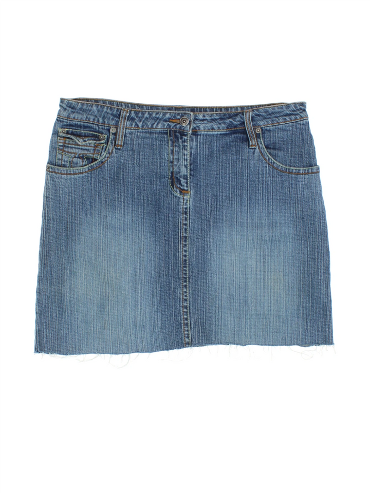 Y2K Denim Mini Skirt (Size XXXL)