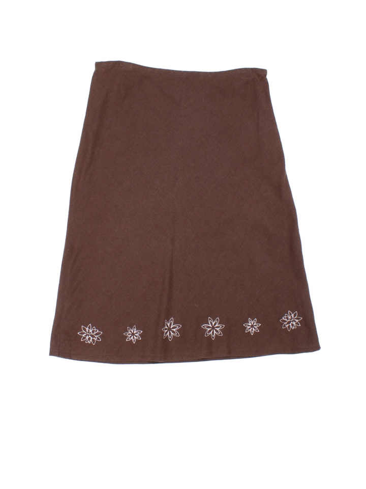 Y2K Embroidered Midi Skirt (Size M)