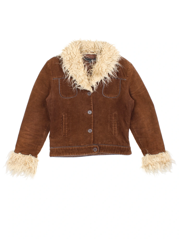 Y2K Corduroy Afghan Jacket (Size S)