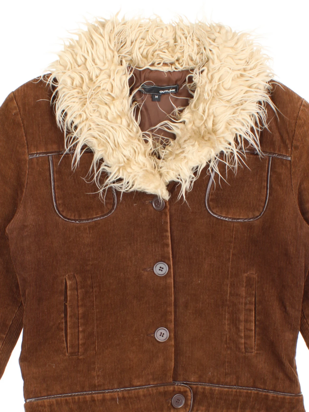 Y2K Corduroy Afghan Jacket (Size S)