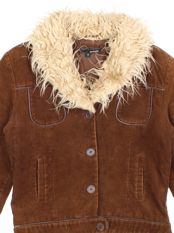 Y2K Corduroy Afghan Jacket (Size S)