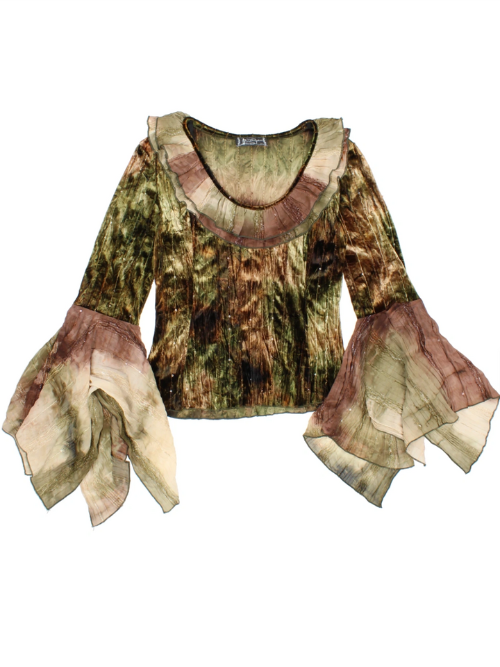 Laughing Vampire Embellished Bell Sleeve Top (Size M)
