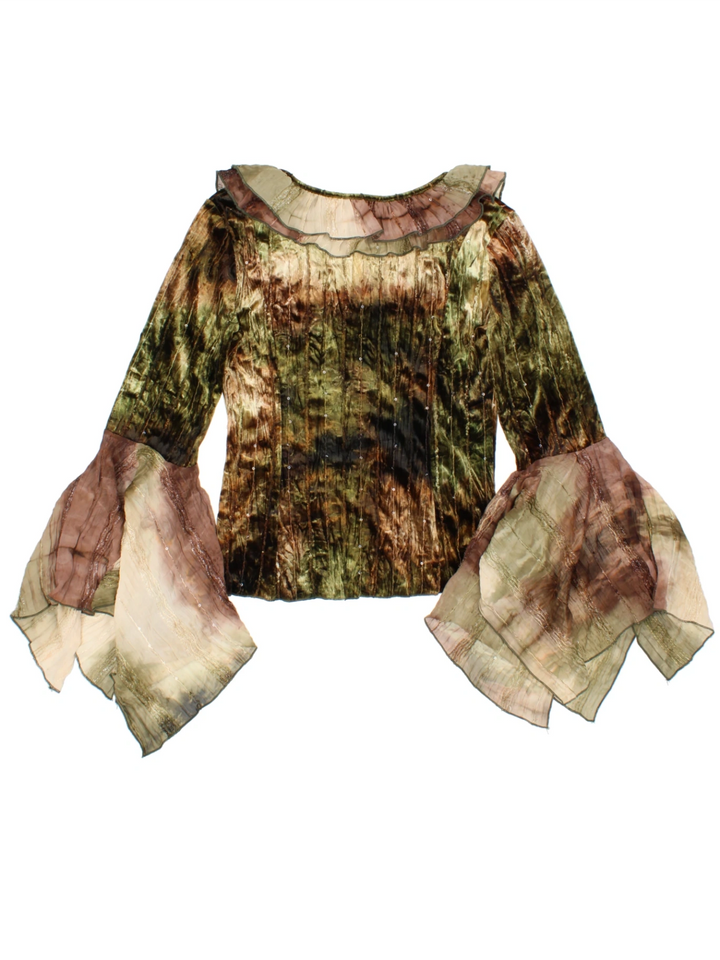 Laughing Vampire Embellished Bell Sleeve Top (Size M)