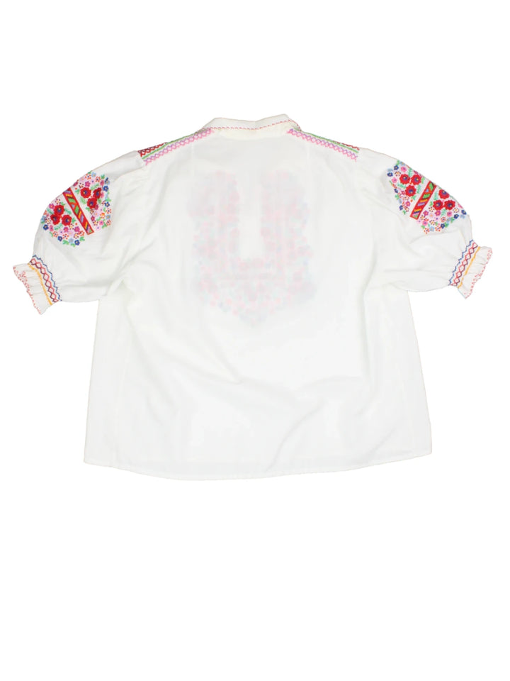 Traditional Hungarian Embroidered Blouse (Size L)