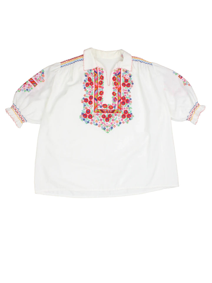 Traditional Hungarian Embroidered Blouse (Size L)