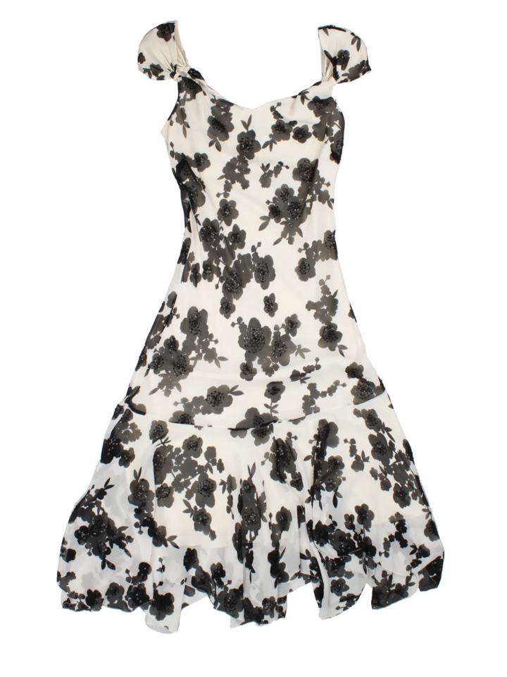 Hobbs Floral Sequin Midi Dress (Size S)