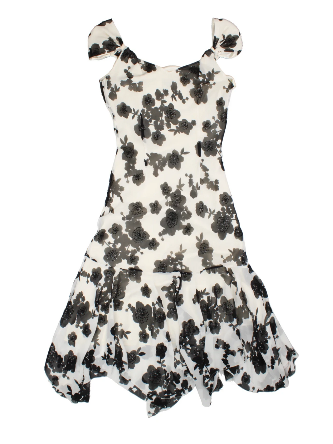 Hobbs Floral Sequin Midi Dress (Size S)