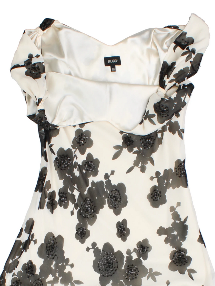 Hobbs Floral Sequin Midi Dress (Size S)