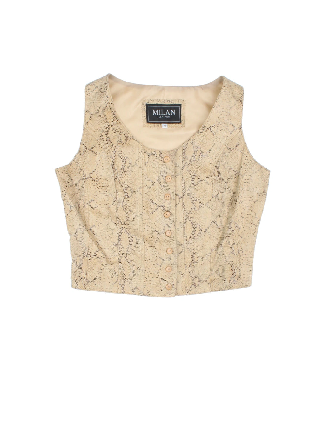 Y2K Snake Skin Leather Jacket/Top Co-Ord (Size M)