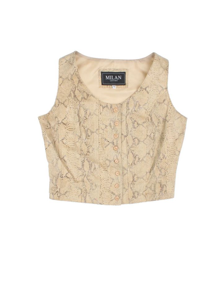 Y2K Snake Skin Leather Jacket/Top Co-Ord (Size M)