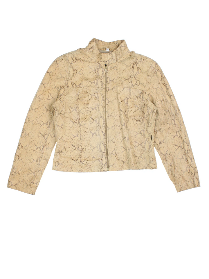 Y2K Snake Skin Leather Jacket/Top Co-Ord (Size M)