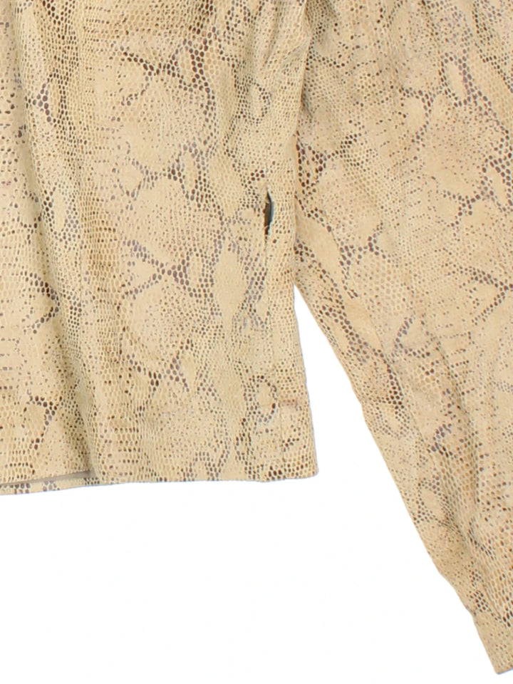 Y2K Snake Skin Leather Jacket/Top Co-Ord (Size M)
