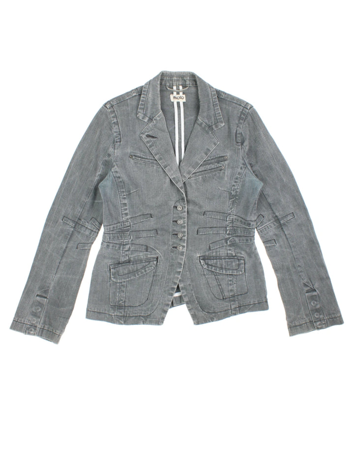 Y2K Moto Denim Jacket (Size M)